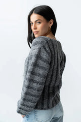 Zamara Ribbed Sweater in Charcoal