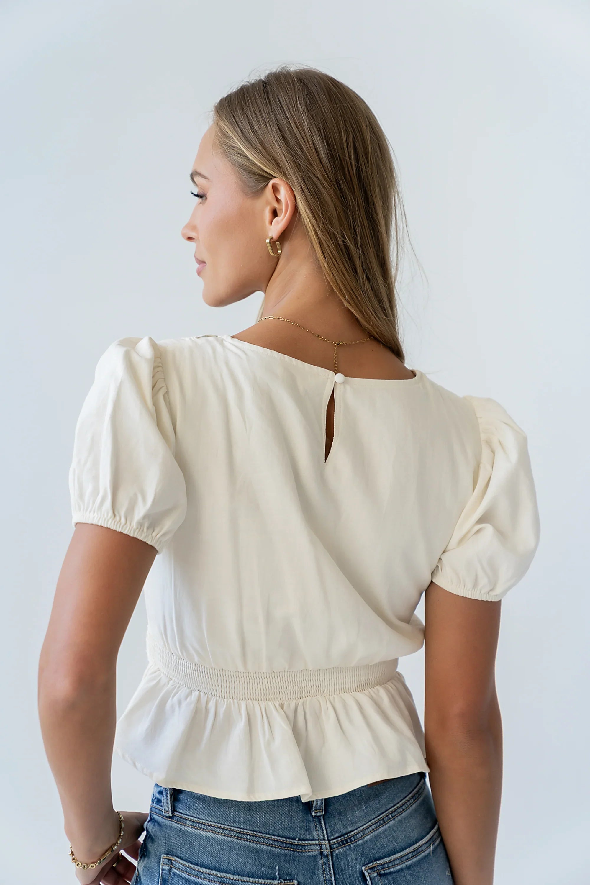 Wesley Baby Doll Top in Ivory