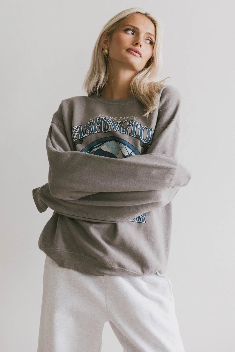 Mount Rainier Crewneck in Grey FINAL SALE