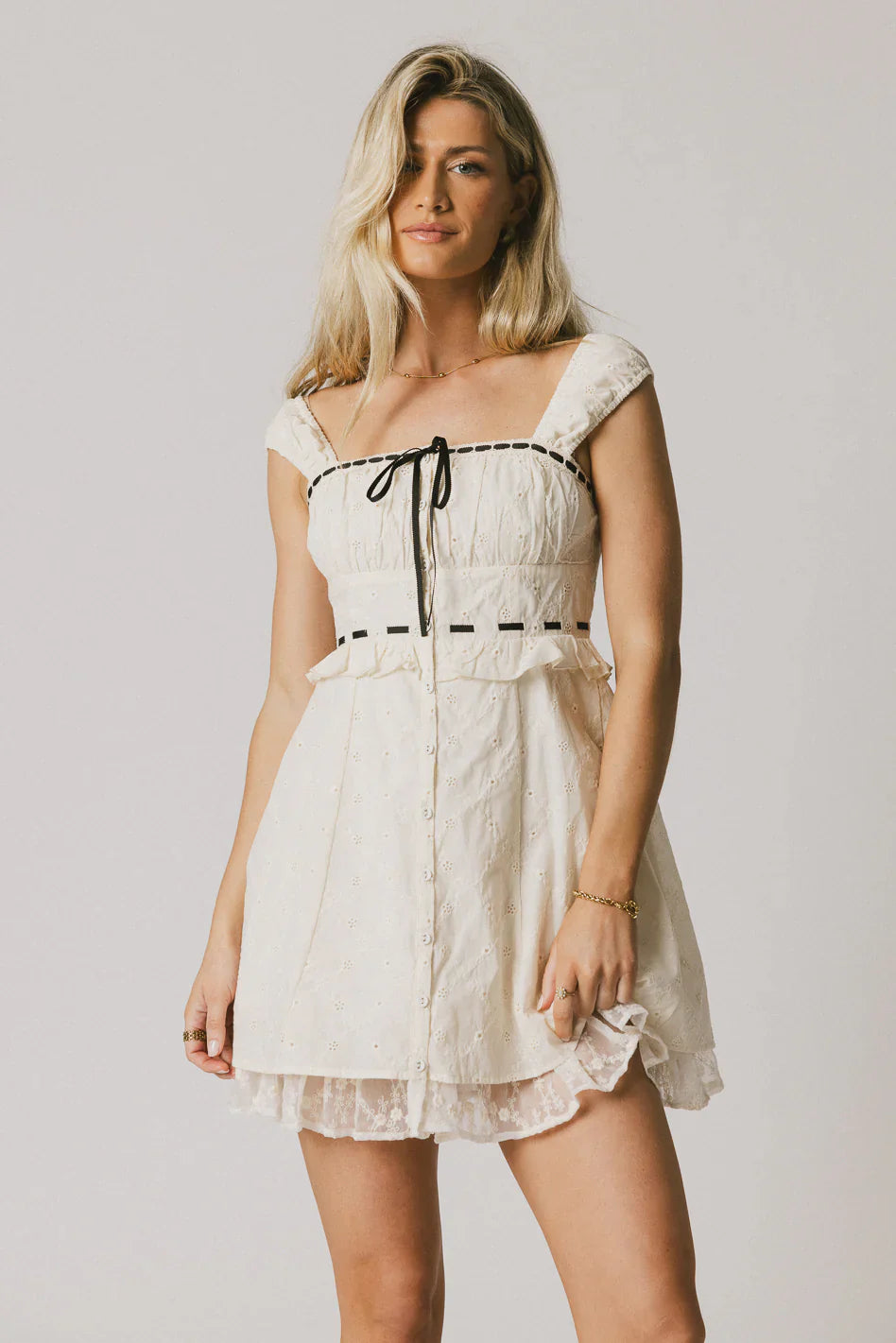 Teddie Embroidered Mini Dress FINAL SALE