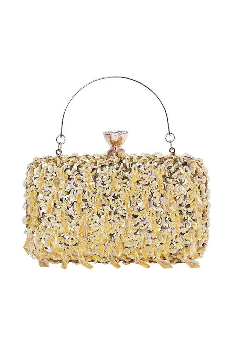 Womens Beaded Sequined Evening Clutch Bags