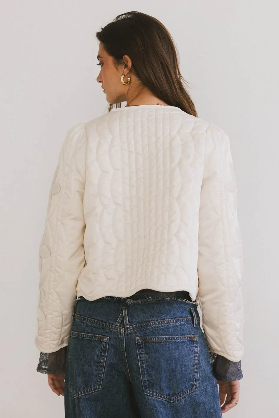 Shelly Quilted Jacket in Cream FINAL SALE