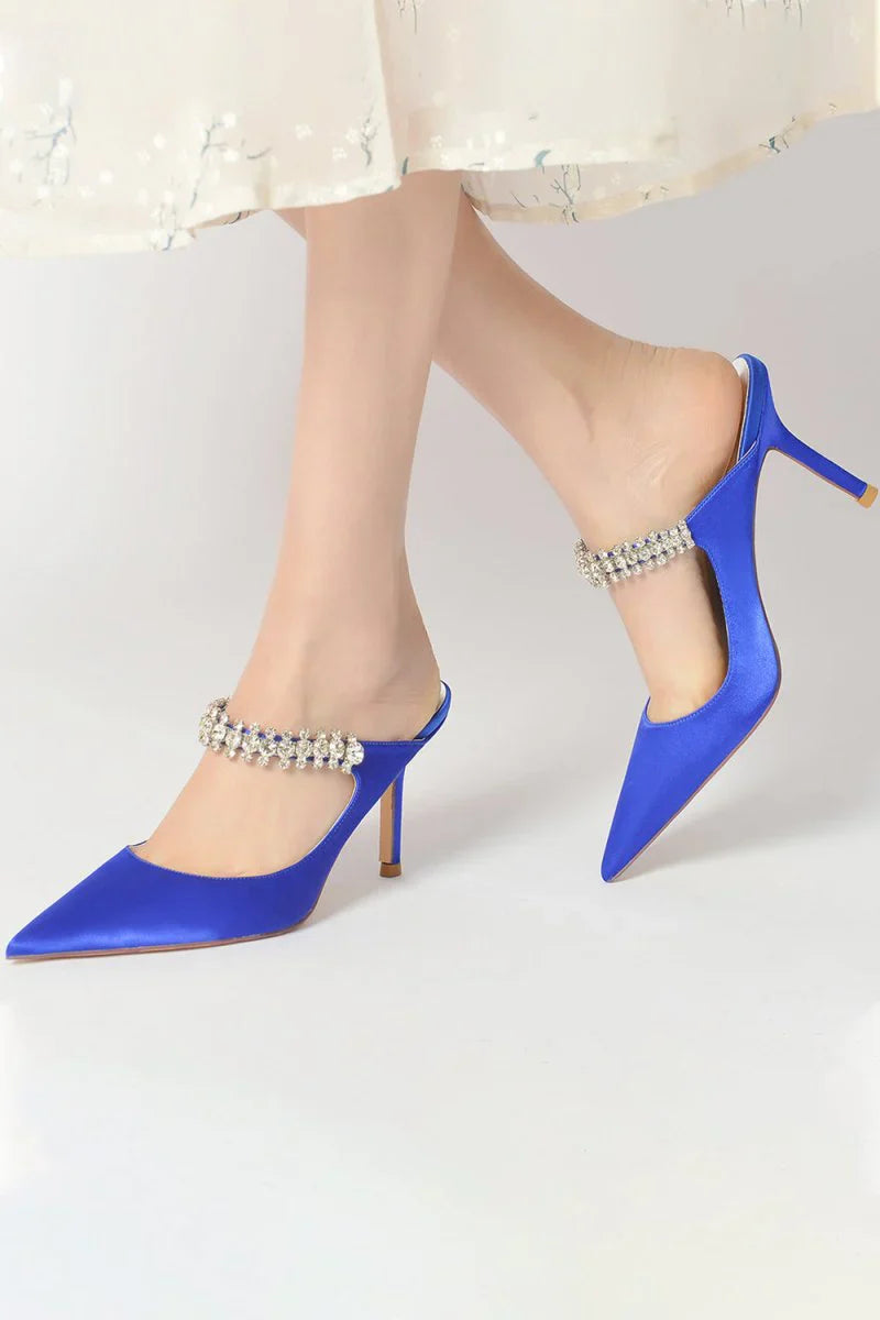 Party Pointed Toe Crystal Strap High Heels
