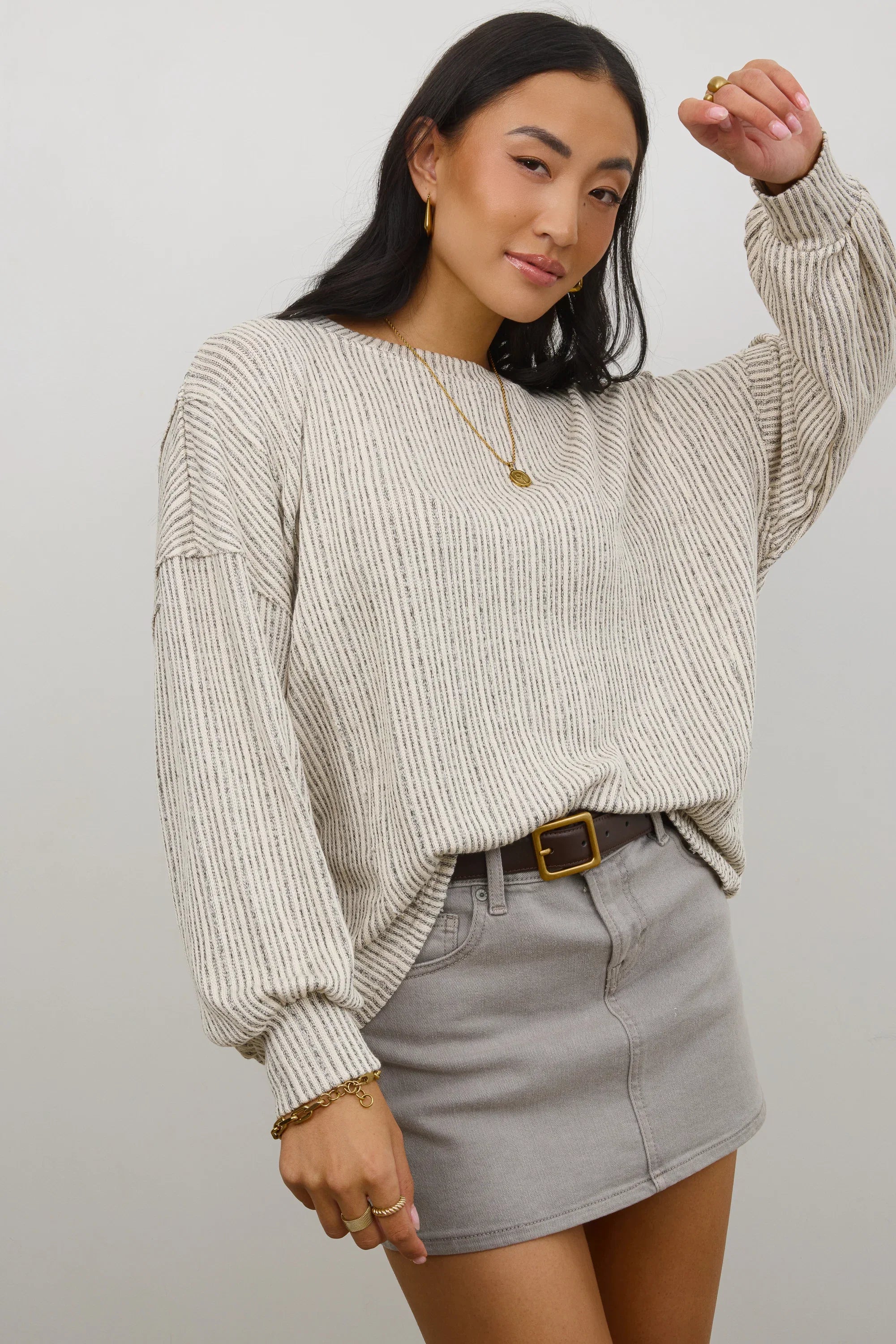 Tate Knit Sweater in Oatmeal
