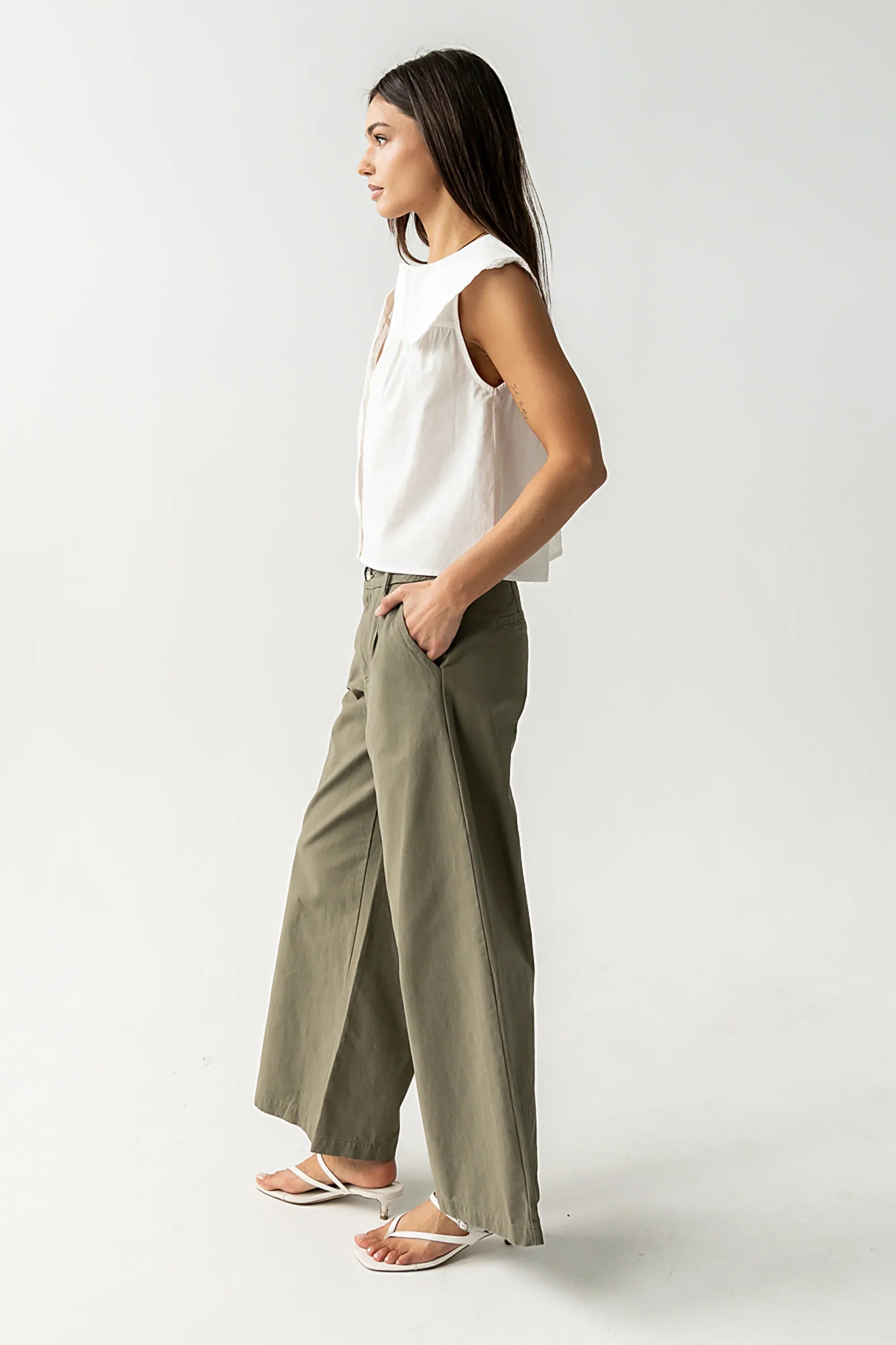 Jannah Wide Leg Pants in Olive