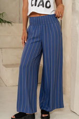 Emery Striped Wide Leg Pants in Indigo FINAL SALE