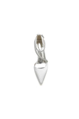 White Satin Pump with Cross Strap and Beaded Buckle