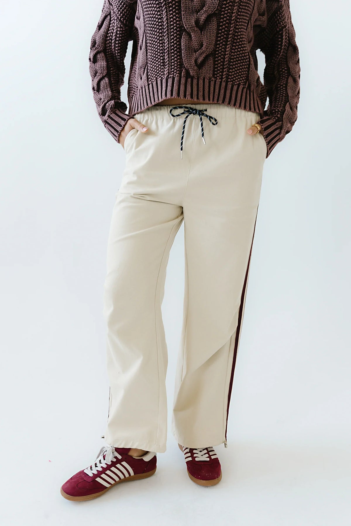 Franklin Striped Joggers in Cream