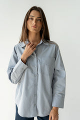 Markell Oversized Button Up in Blue