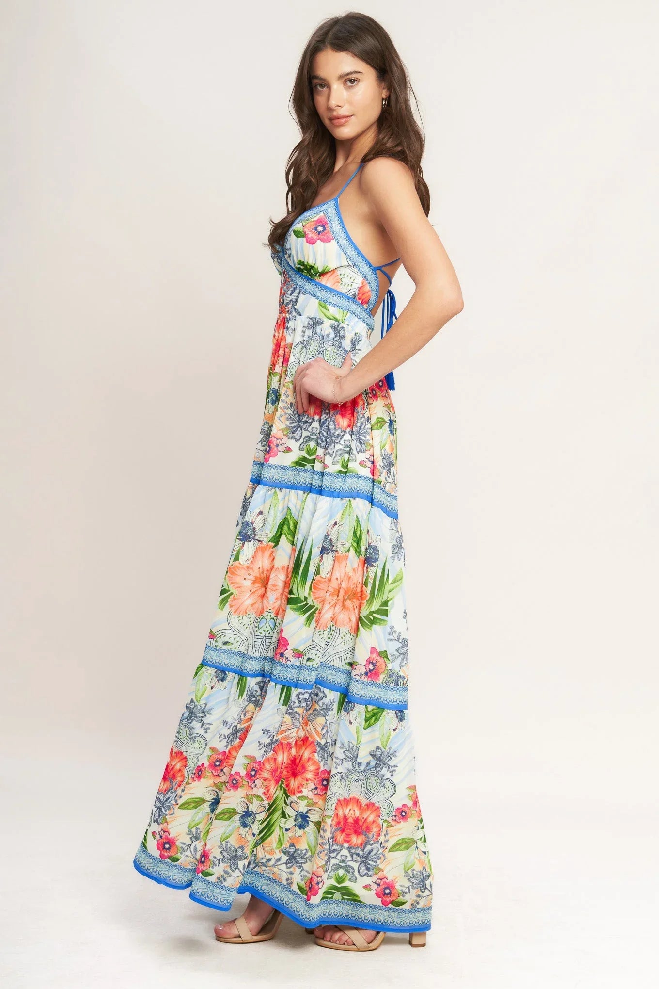 FRESH BOTANICAL MULTI FLORAL MAXI DRESS
