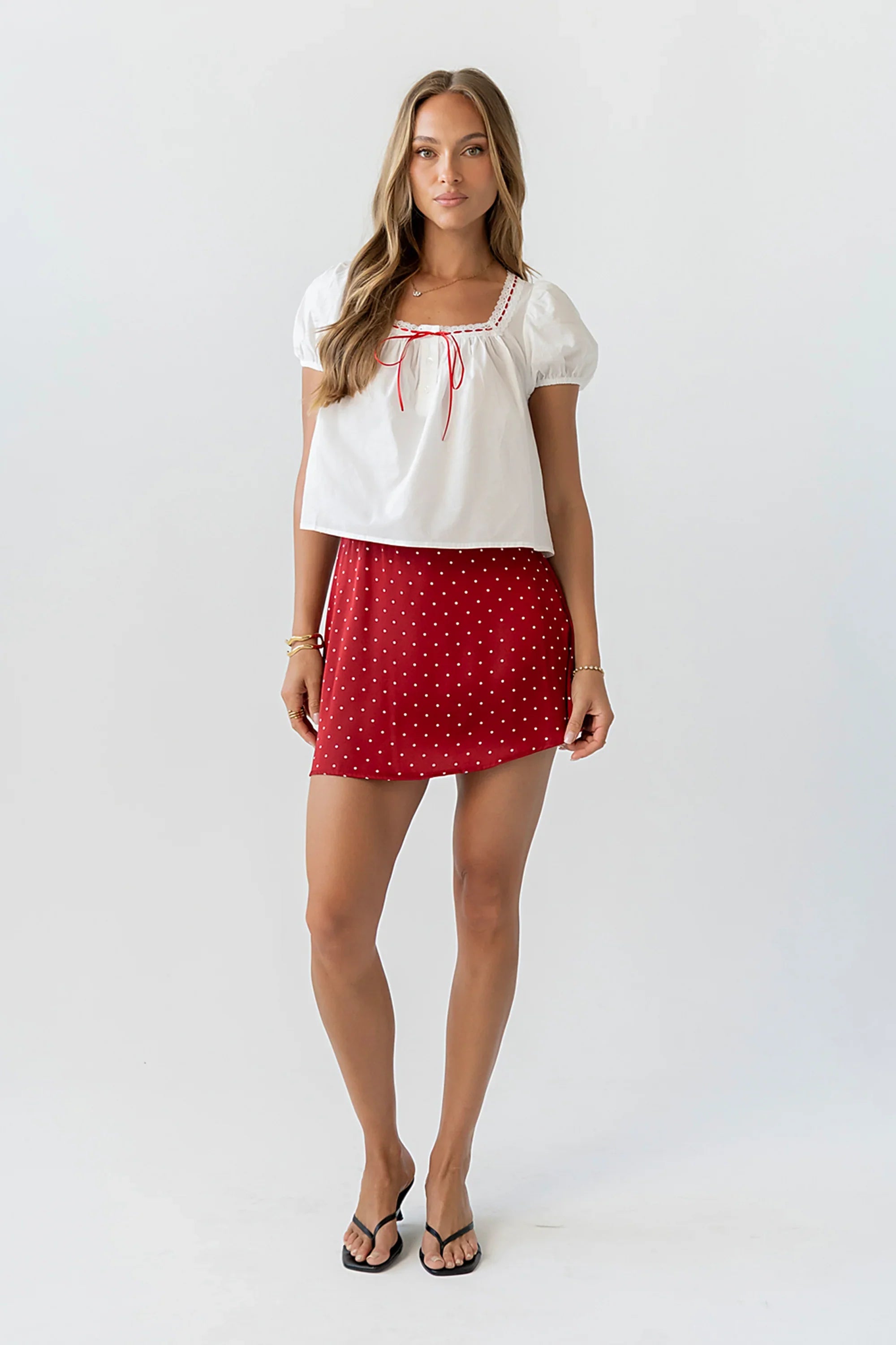 Claire Poplin Blouse in Off White