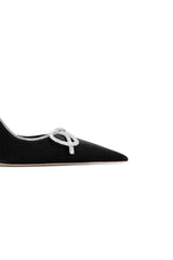 Elegant Stiletto Heel Bow Mid Heel Pumps