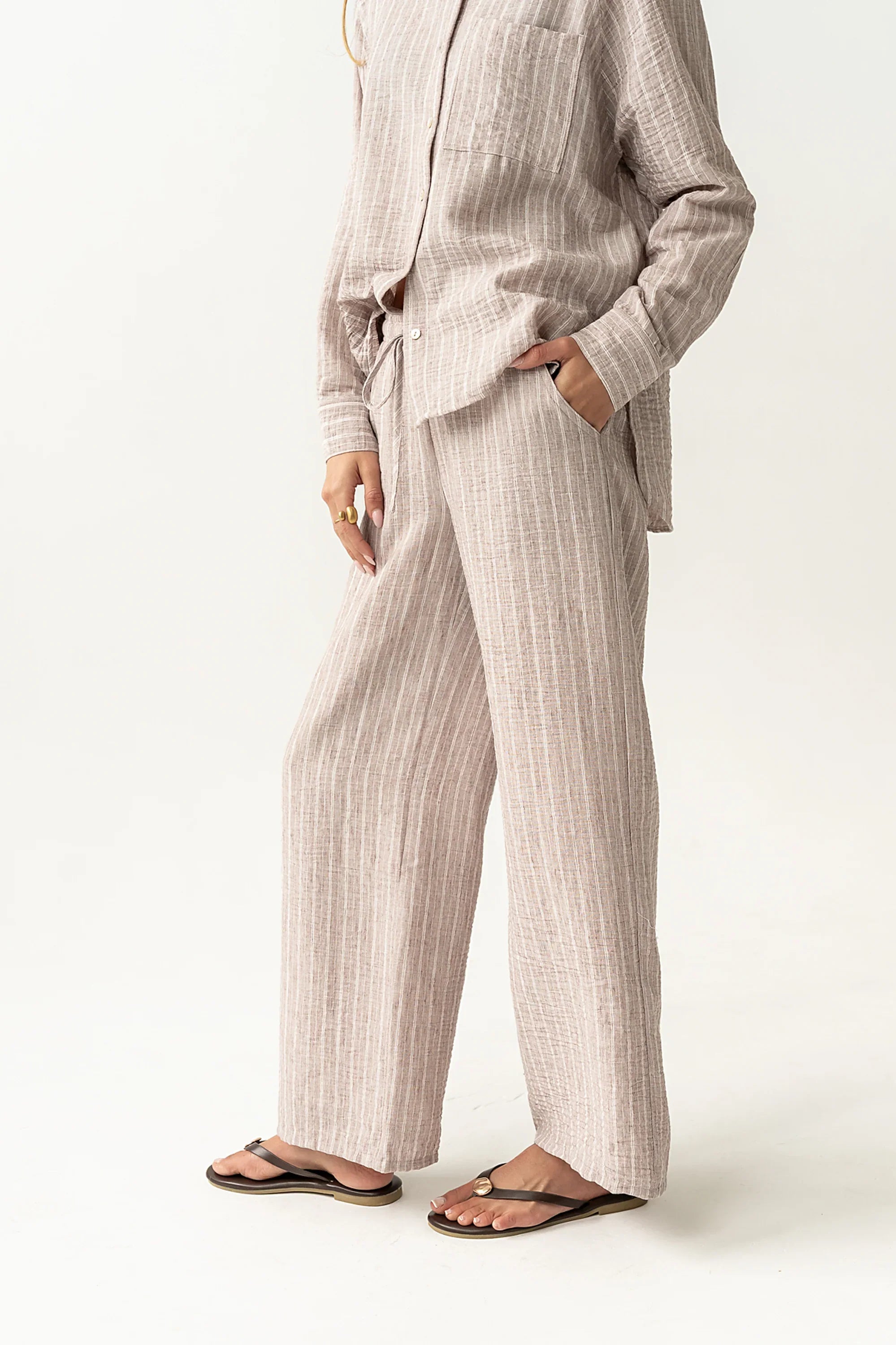 Conner Wide Leg Pants in Mocha