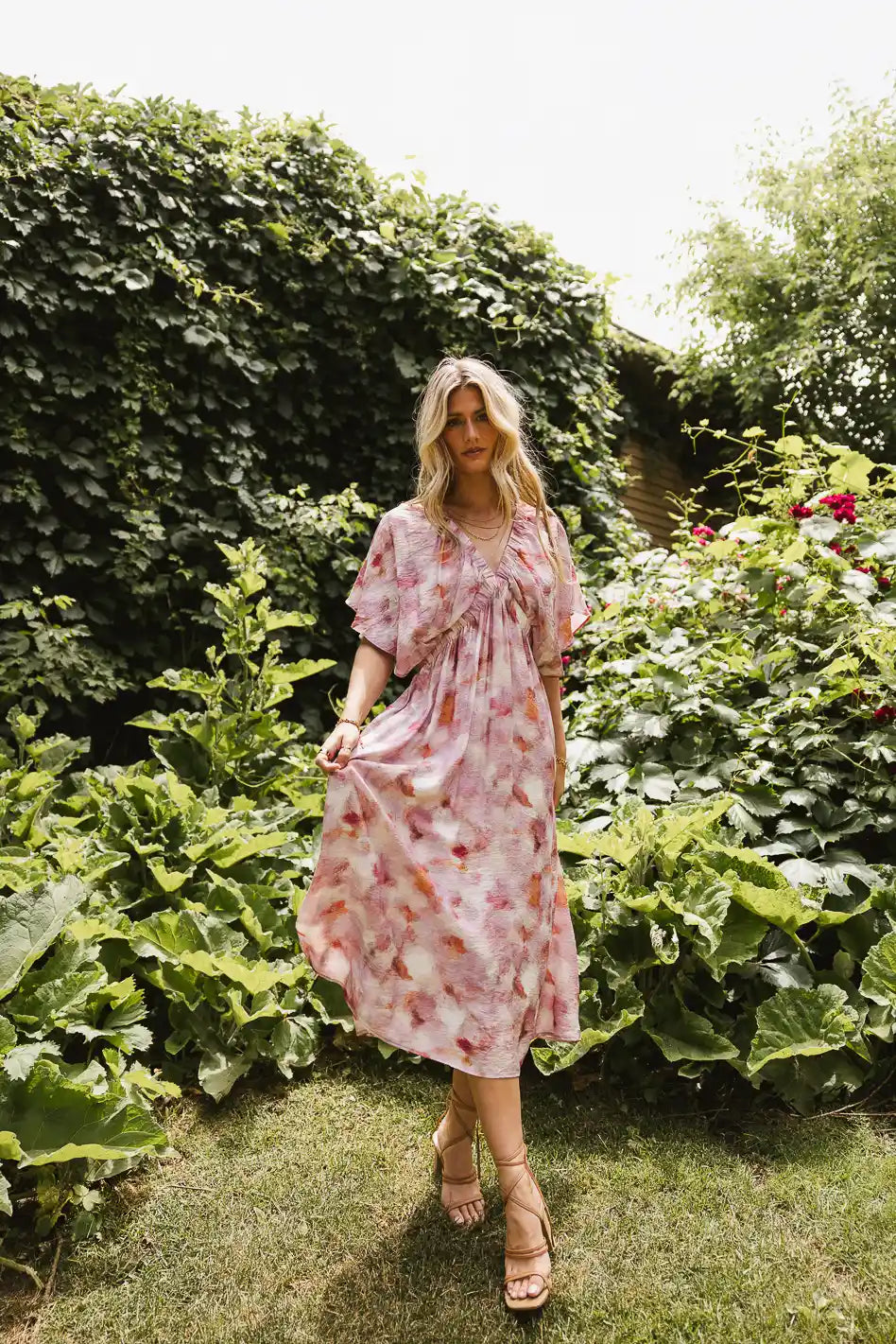 Hyacinth Watercolor Midi Dress FINAL SALE