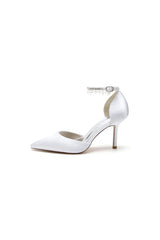 Pointed Toe Wedding Heels with Pearl Tassel