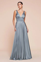 Kinsley Gown Soft Satin A line Dress