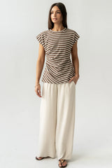 Devin Striped Top in Brown