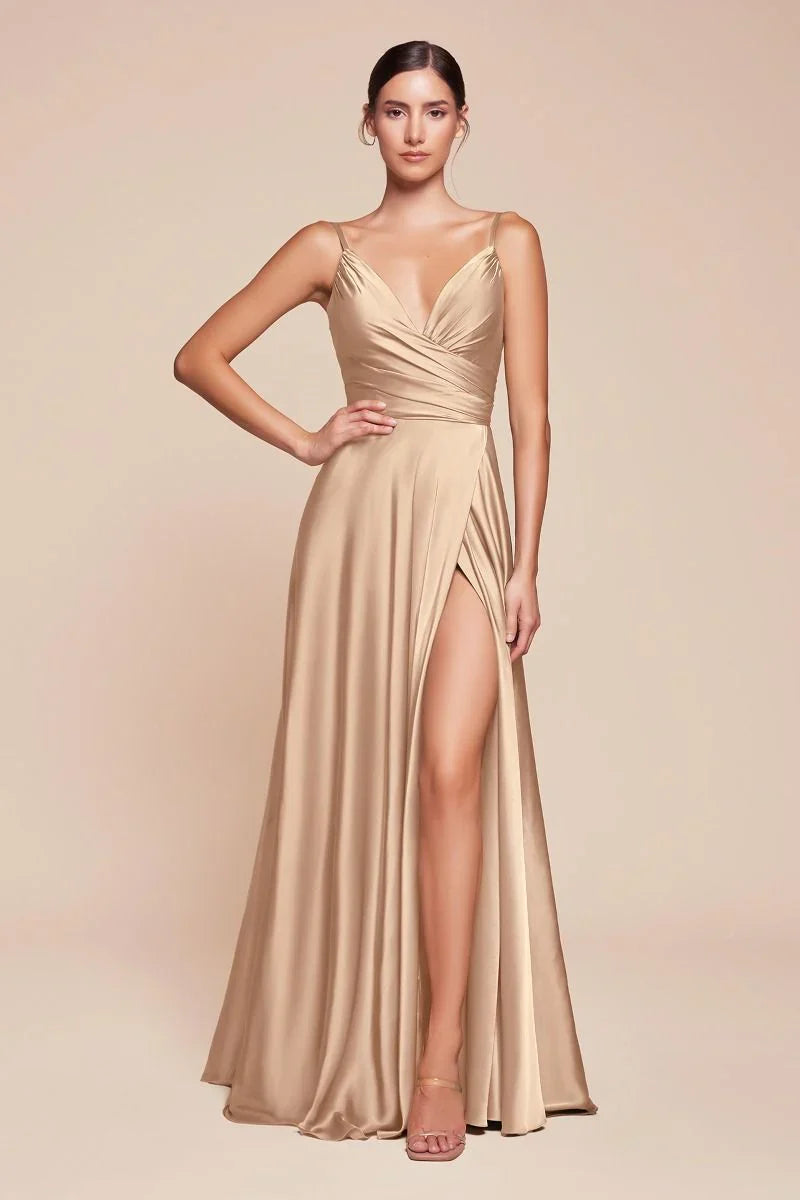 ERICA GOWN SOFT SATIN A LINE DRESS