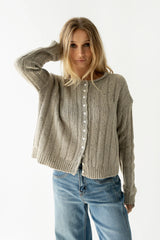 Katira Button Up Sweater in Heather Grey
