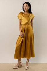 Rosalind Midi Dress in Mustard FINAL SALE