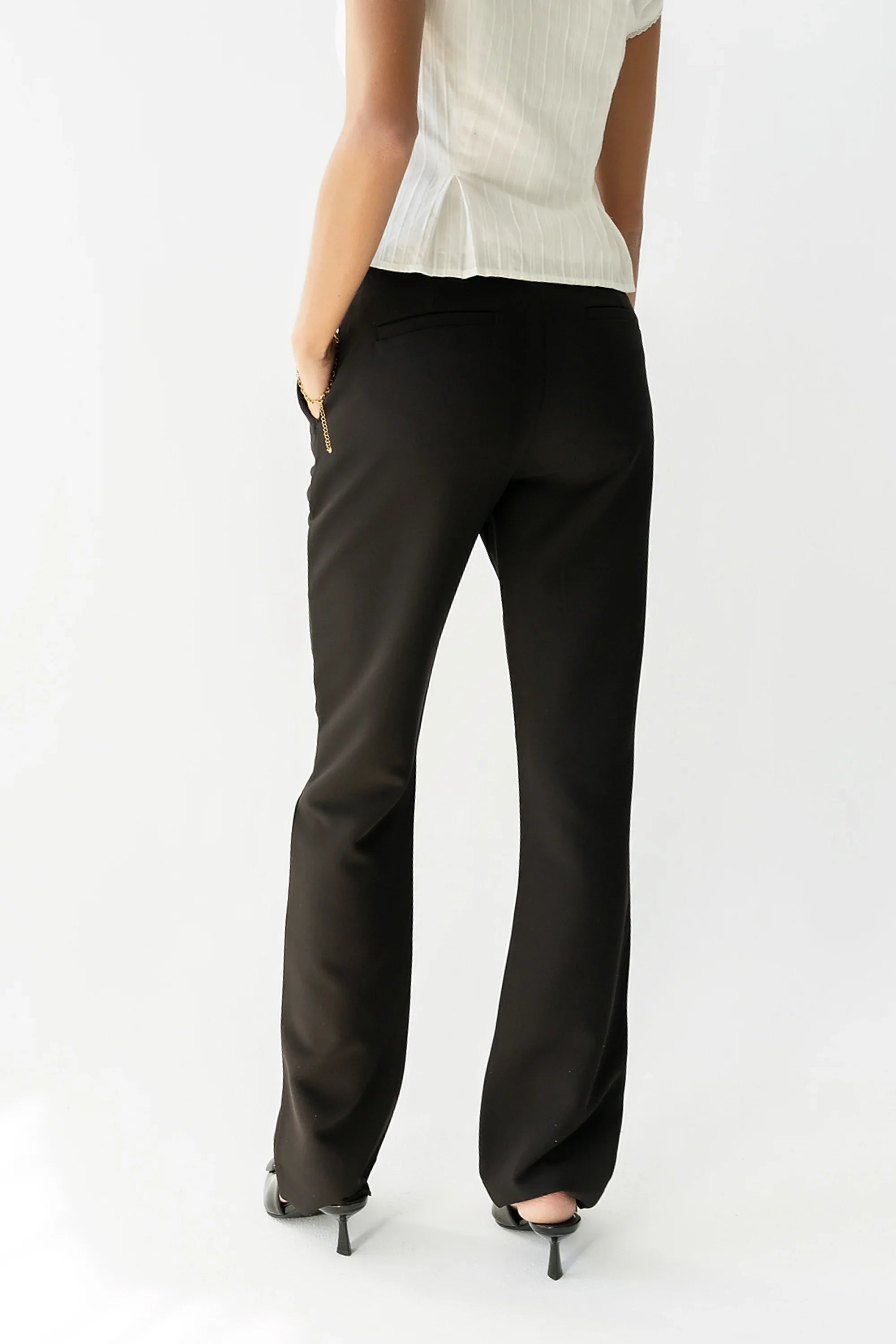 Montie Straight Leg Trousers in Black