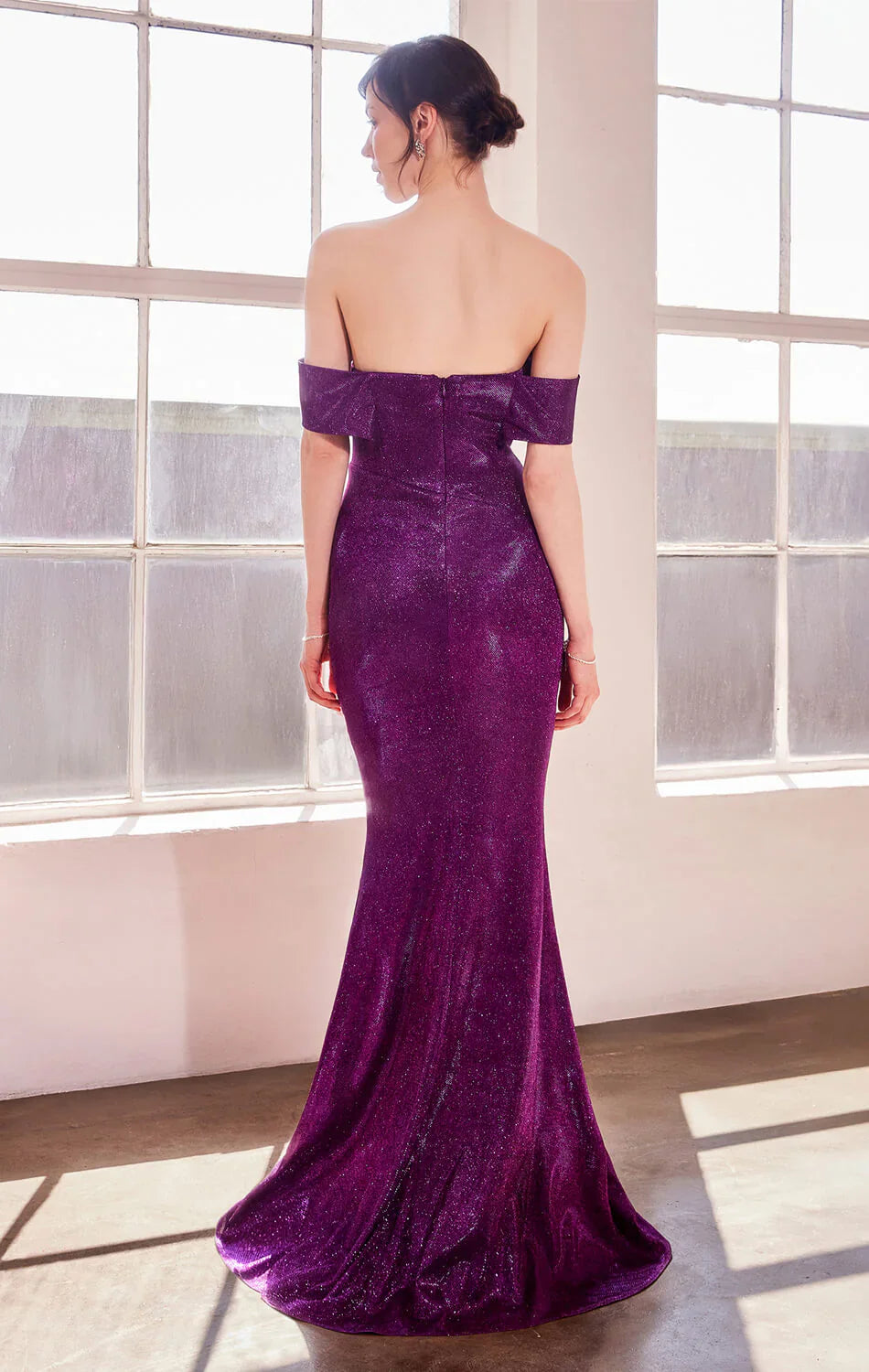 Starlet Gown Off the Shoulder Pleated Dress