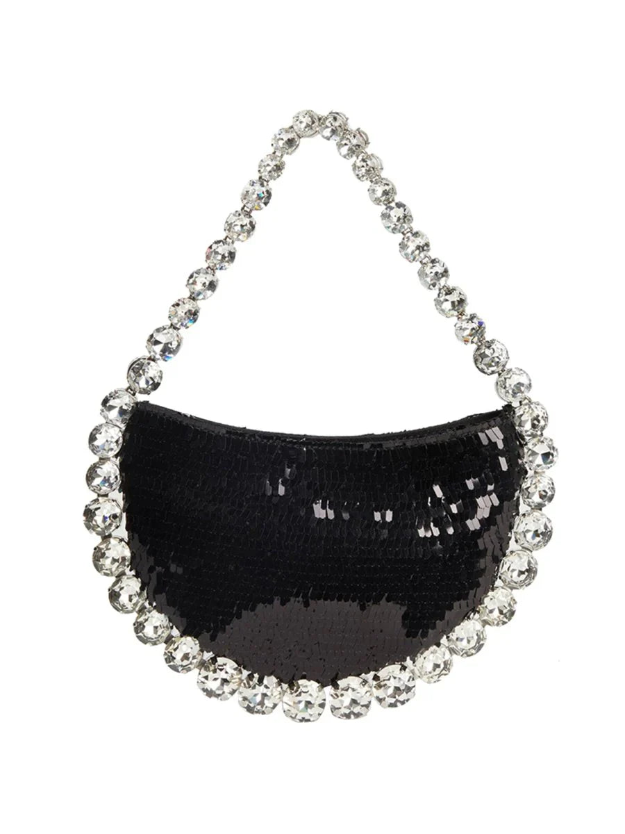 Womens Sparkling Rhinestone Shoulder Bag with PU Material