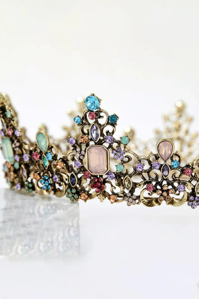 Baroque Colorful Crystal Crown