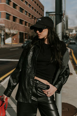 Bruno Vegan Leather Shacket FINAL SALE