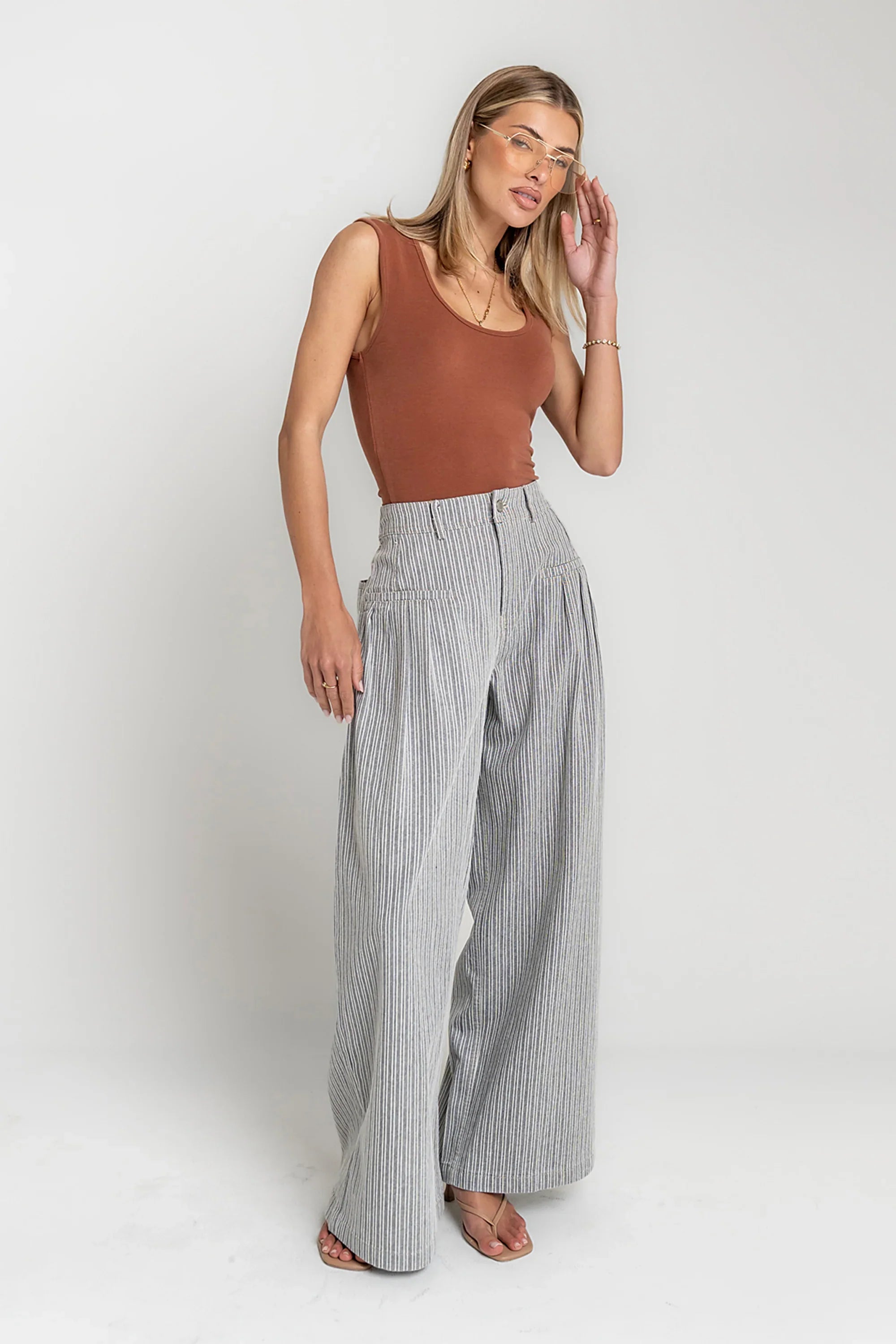 Karol Striped Wide Leg Pants