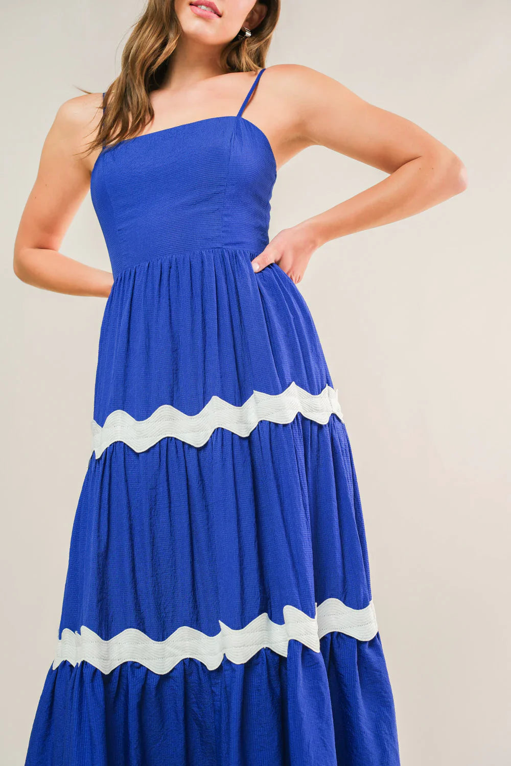 SUMMER SPRITZ RIC RAC MIDI DRESS