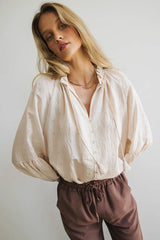 Elowen Button Up Blouse in Cream FINAL SALE