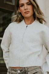 Kelly Knit Bomber Jacket in Grey FINAL SALE