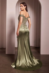 Rosaline Gown Floral Detail Off The Shoulder Dress