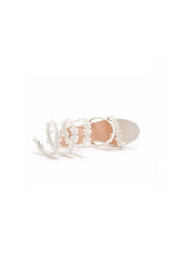 White Flower Ankle Wrap Strap Open Toe Ultra High Heels