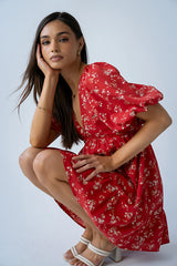 Lizzy Floral Mini Dress in Red FINAL SALE