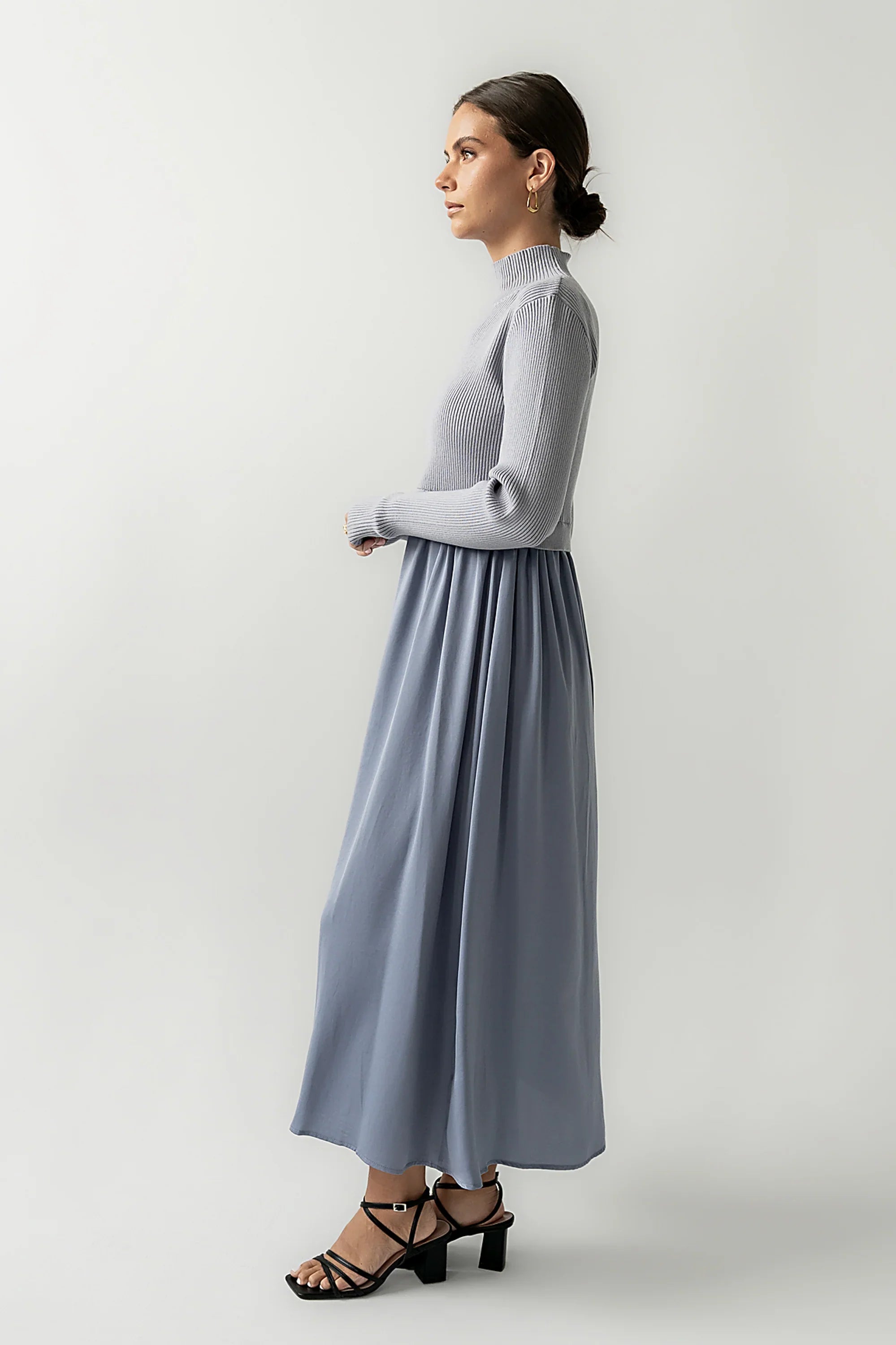 Zeda Midi Dress in Blue FINAL SALE