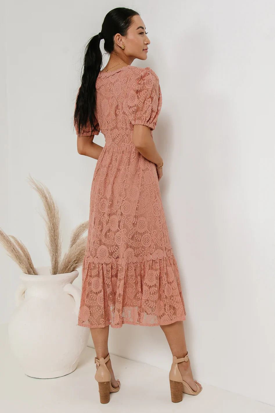 Rowan Lace Dress in Pink FINAL SALE