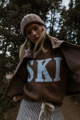 Ski Knit Sweater in Brown FINAL SALE