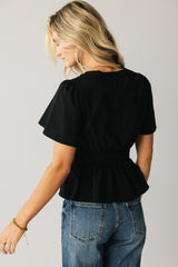 Neo Embroidered Blouse in Black FINAL SALE
