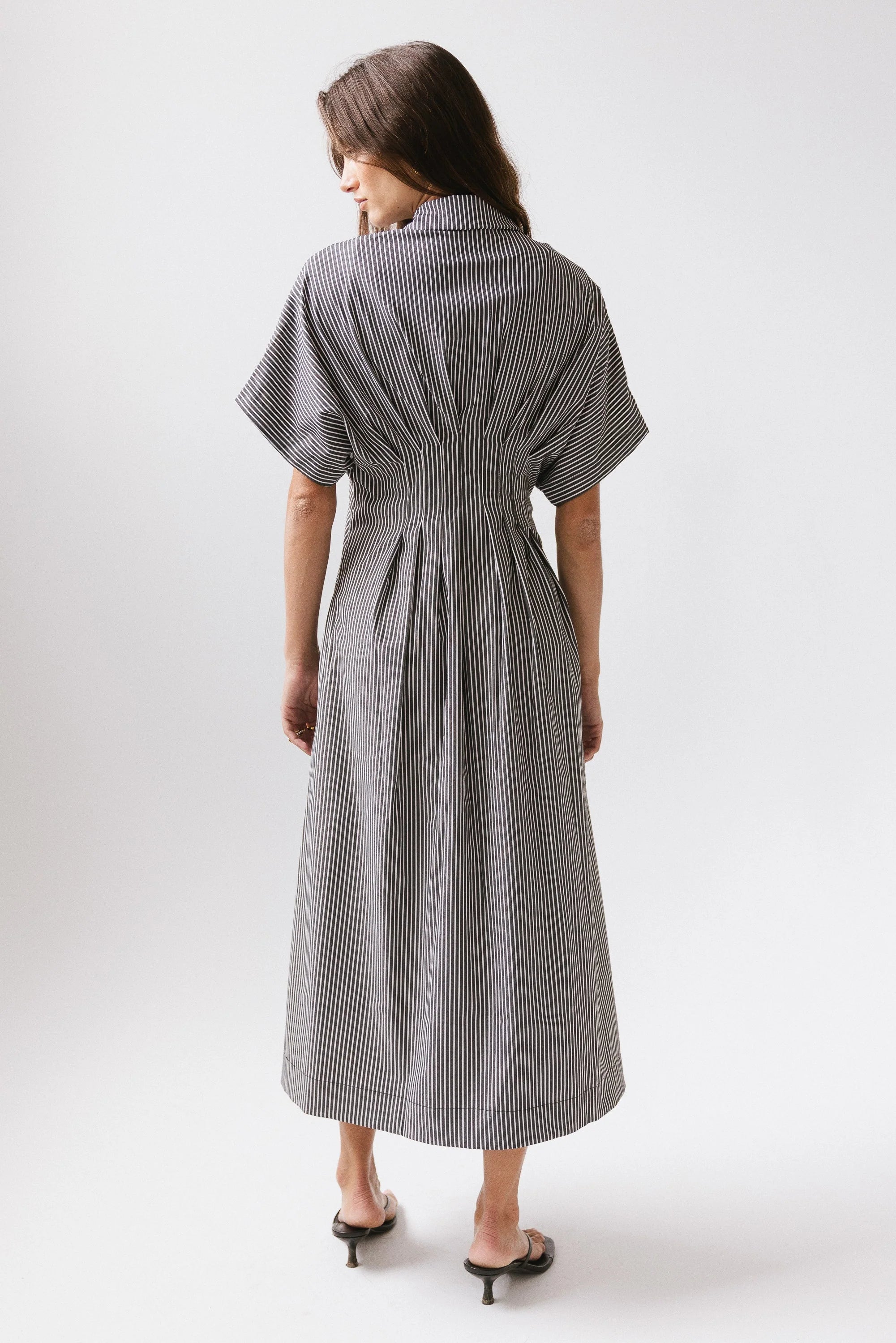 Collins Striped Maxi Dress in Grey