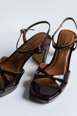 Josie Block Heel in Burgundy