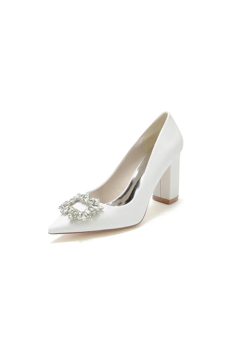 Gold Crystal Pumps with Rhinestone