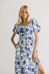 Mellanie Floral Maxi Dress in Blue FINAL SALE