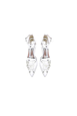 Elegant Ankle Strap White Wedding Shoes With Rhinestone Flower