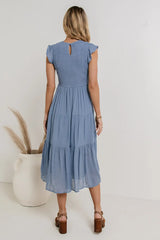 Declan Midi Dress in Blue FINAL SALE