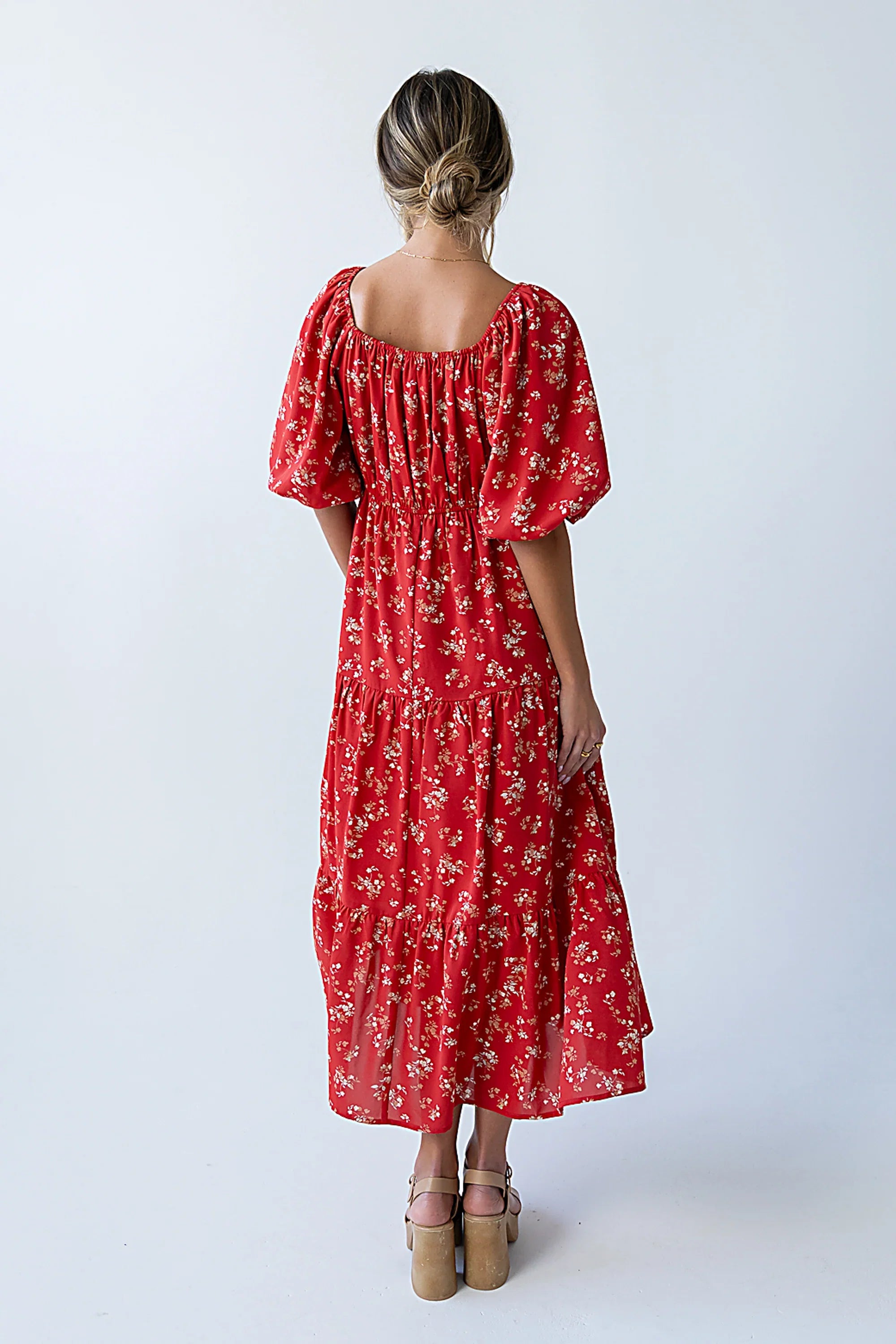 Amy Floral Maxi Dress in Red FINAL SALE