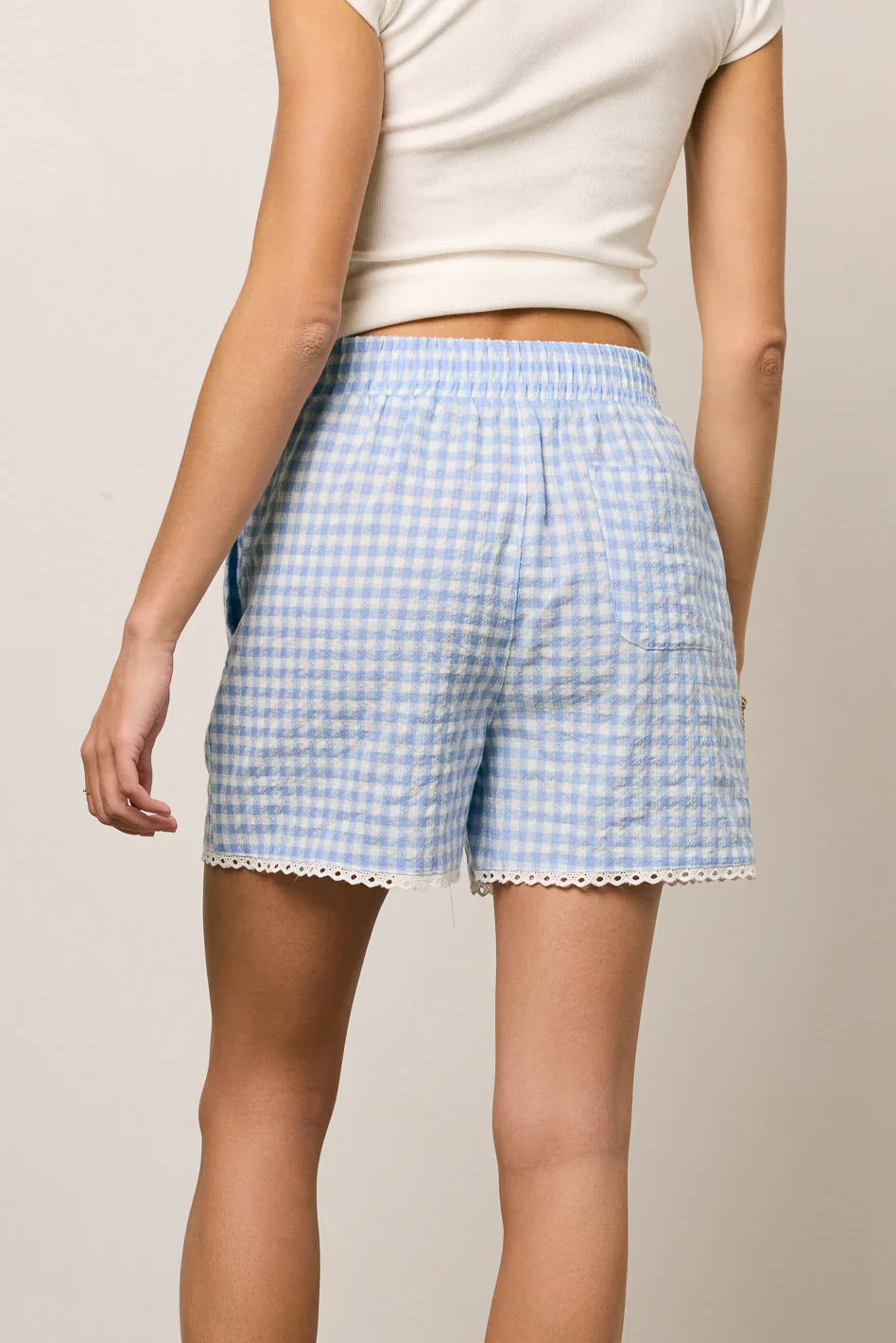 Sofia Gingham Shorts in Blue FINAL SALE