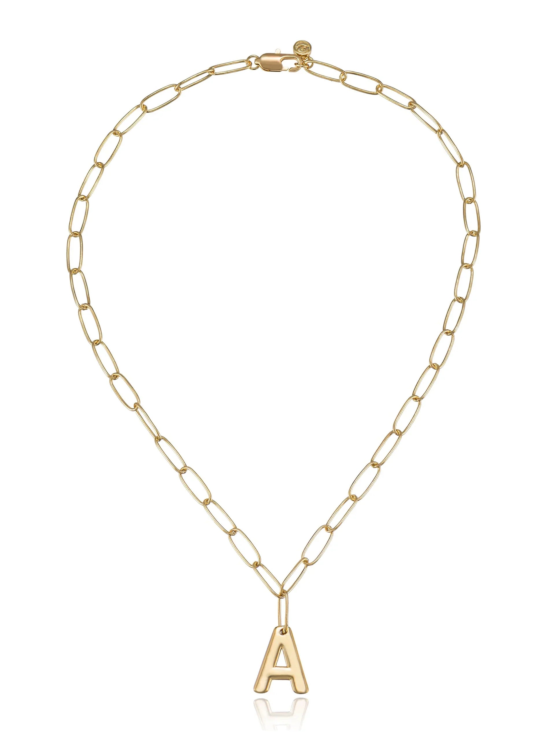 Paperclip Link Initial Necklace