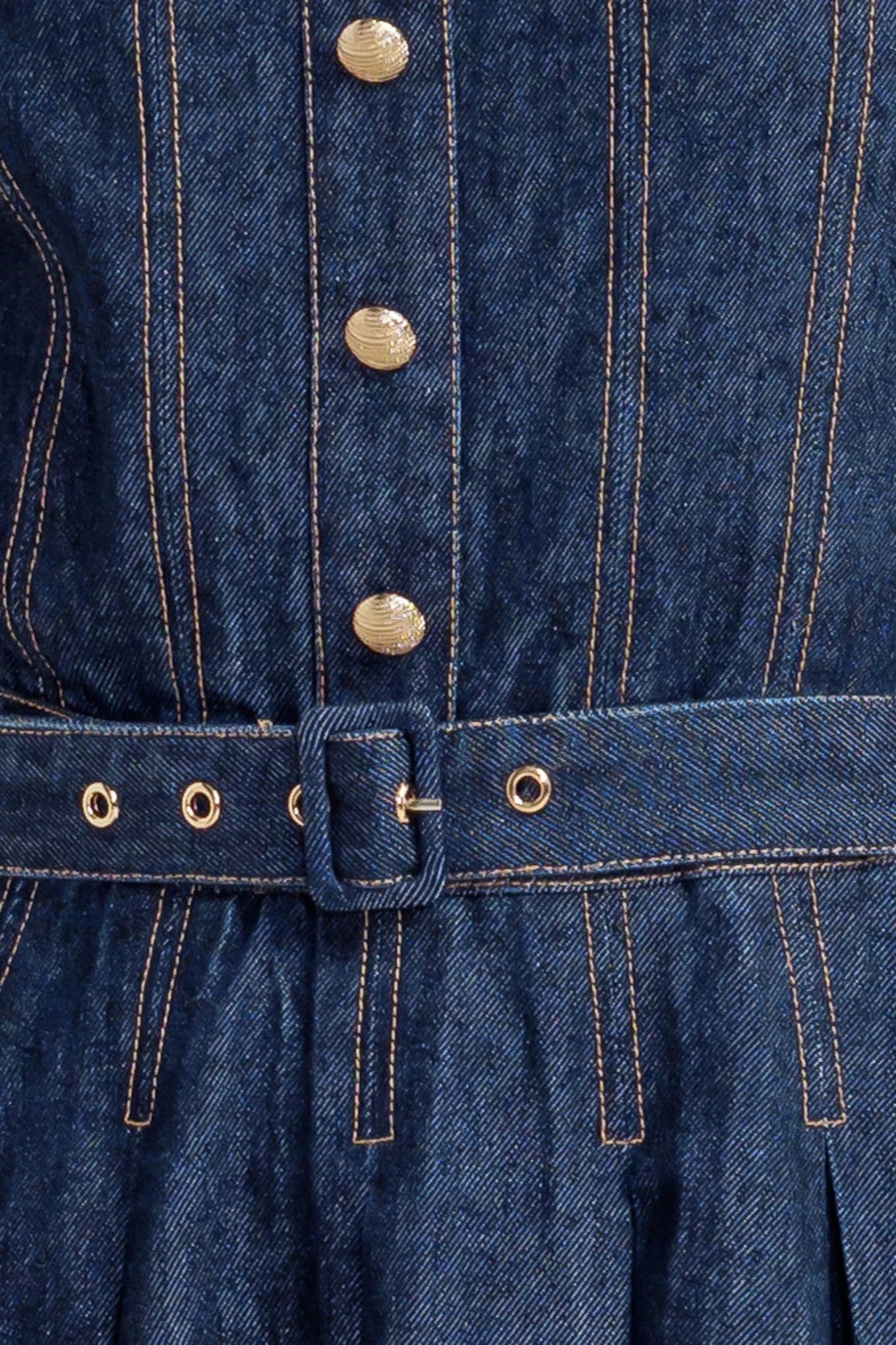 MOONLIGHT SERENADE DARK DENIM MIDI DRESS